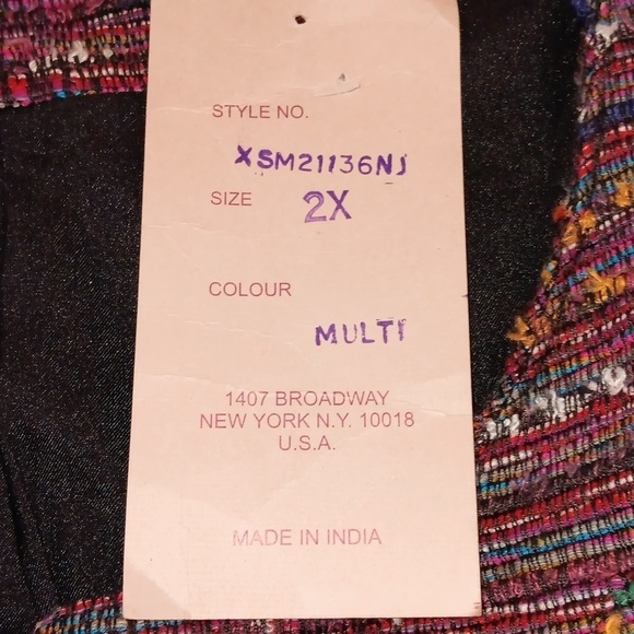 Life Style women's jacket size 2X NWT tweed burgundy multicolored - Picture 4 of 5